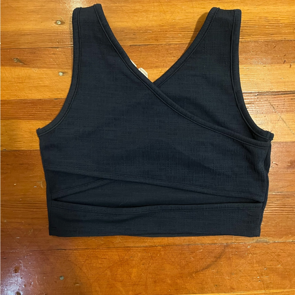 Blue Sleeveless Roxy Crop Top